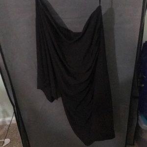 One shoulder mini dress, black